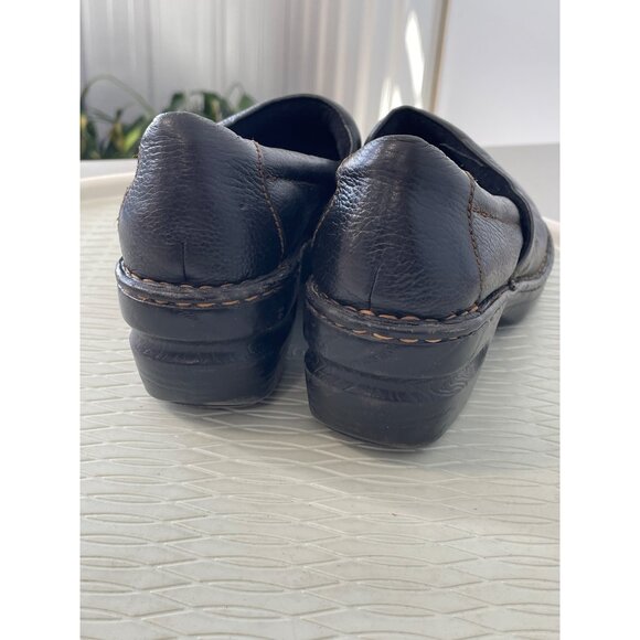B.O.C Born Concept Clogs Size 8 Black Leather Slip On Comfort Casual Shoes Work - Picture 8 of 9